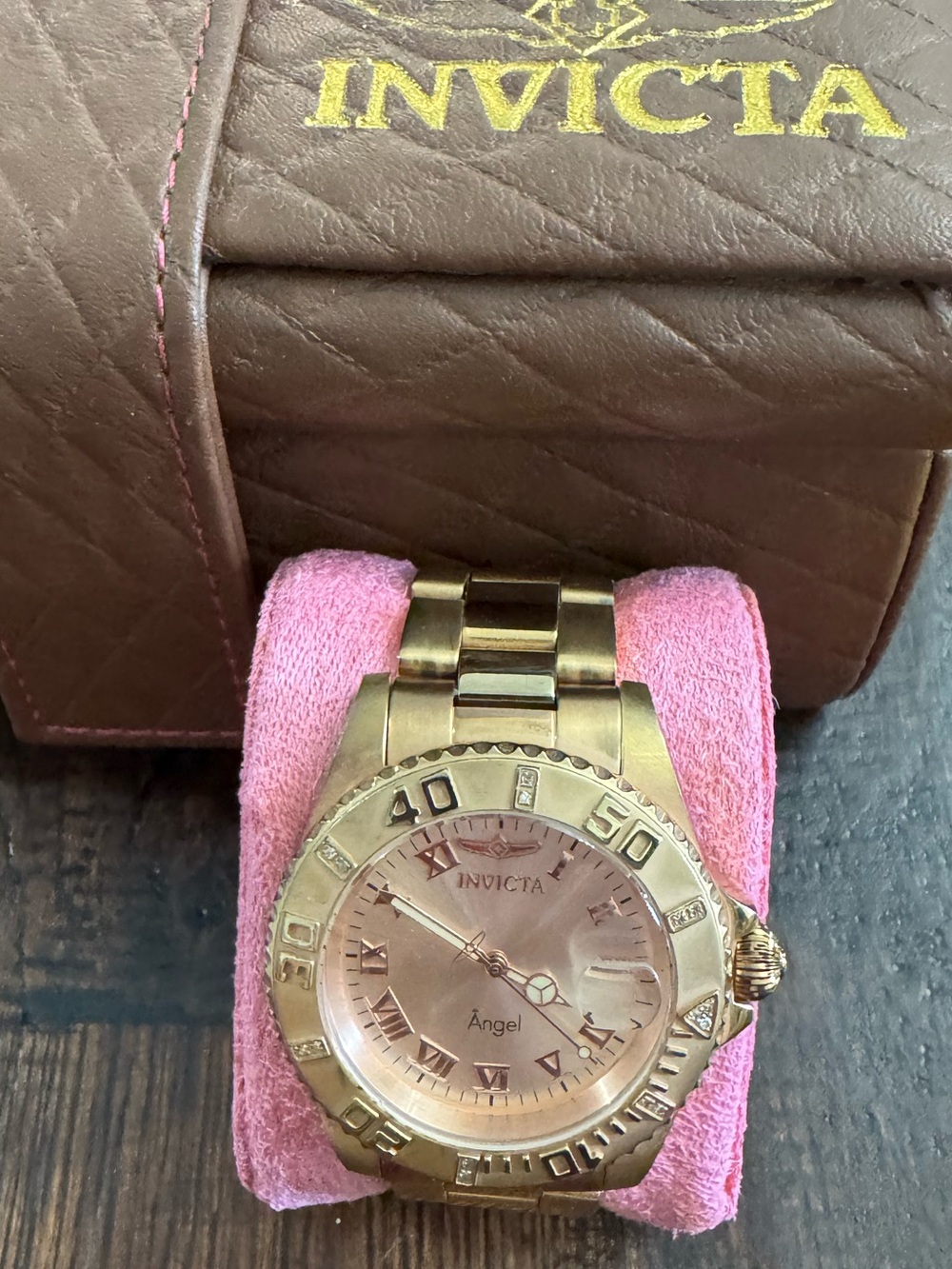 Invicta Angel Women's Rose Gold-Tone Watch with Storage Box